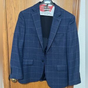 Joseph A. Bank 40S Suit Jacket Blue Plaid